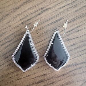 Kendra Scott Black Silver Drop Earrings